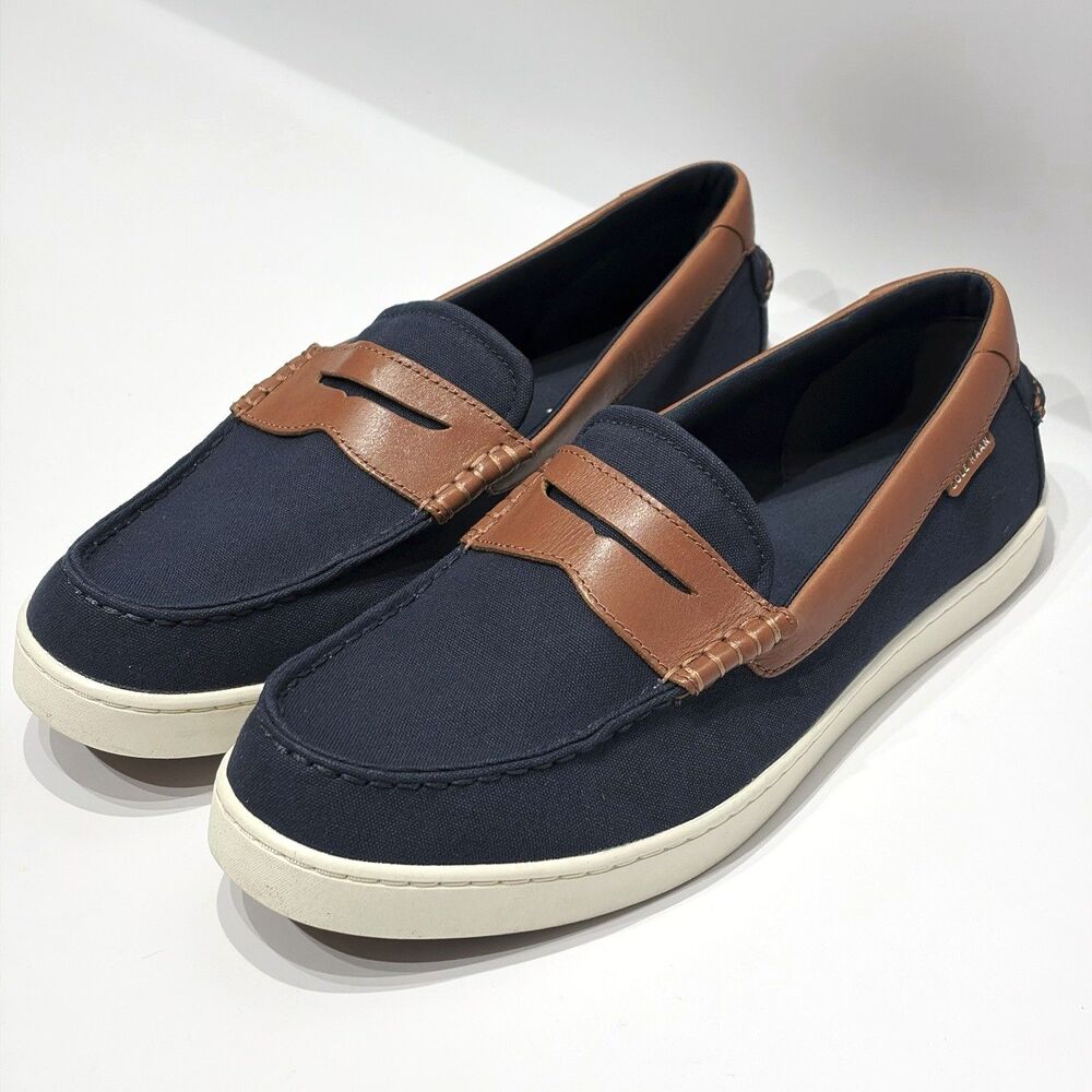 Cole Haan Nantucket Canvas Penny Loafer C38570 Navy Blue Men Size 12M -Worn Once